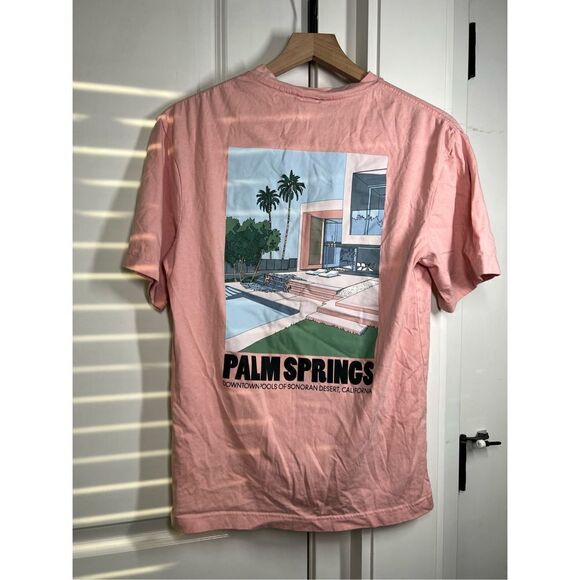 Palm Springs pink short sleeve tee shirt size xs women’s summer shirt H212 - Picture 4 of 5